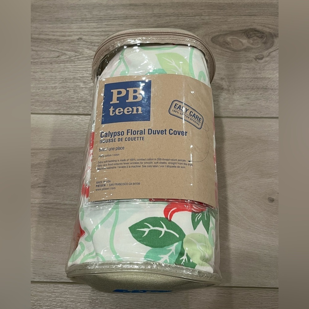 POTTERY BARN Teen Calypso Floral Twin Duvet Cover NWT